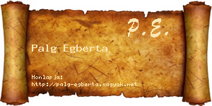 Palg Egberta névjegykártya